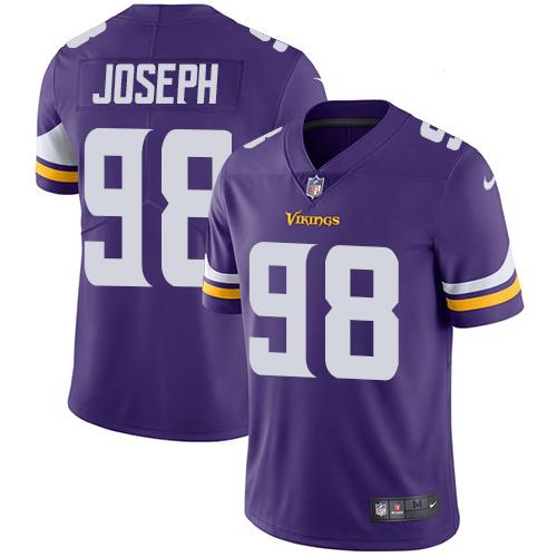 Nike Vikings #98 Linval Joseph Purple Team Color Youth Stitched NFL Vapor Untouchable Limited Jersey - Click Image to Close